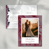 Custom Foto Romantic Floral Vielen Dank Postcard Postkarte