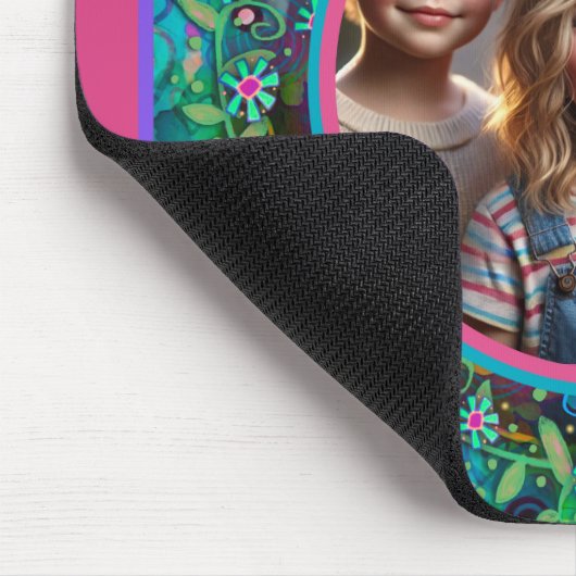 Custom Foto Rosa Aquamariner Spaß Farbenfrohe Herz Mousepad (Ecke)