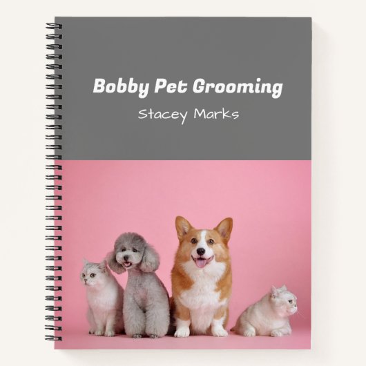 Custom Foto rosa und grau Spiral Notebook Notizblock (Vorderseite)