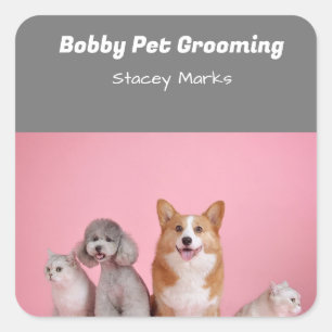 Custom Foto rosa und grau Spiral Notebook Quadratischer Aufkleber