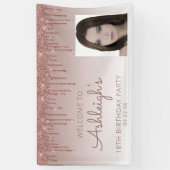 Custom Foto Rose Gold Glitzer Tropfen 18. Geburtst Banner (Vertikal)