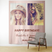 Custom Foto Rose Goldfreunde Geburtstag Wandteppich (Beispiel)