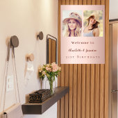 Custom Foto Rose Goldfreunde Geburtstagsempfang Poster