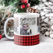 Custom Foto Rot und Black Buffalo Karierter Urlaub Kaffeetasse