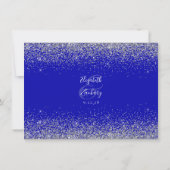 Custom Foto Royal Blue Silver Glitzer Wedding Dankeskarte (Rückseite)