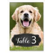 Custom Foto Rustic Chalkboard Wedding Tischnummer (Vorderseite)