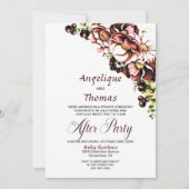 Custom Foto Rustic Fall Floral Hochzeitsempfang Einladung (Vorderseite)