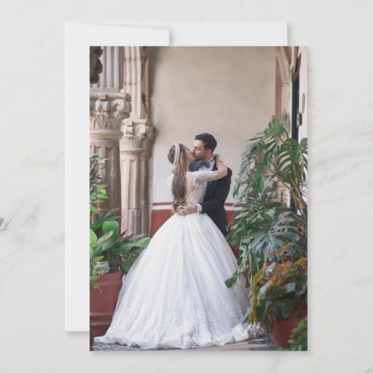 Custom Foto Rustic Fall Floral Hochzeitsempfang Einladung (Rückseite)