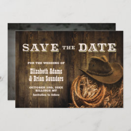 Custom Foto Rustic Wood Western Hochzeit Save The Date