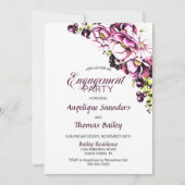 Custom Foto Rustikal rosa florale Engagement Party Einladung (Vorderseite)