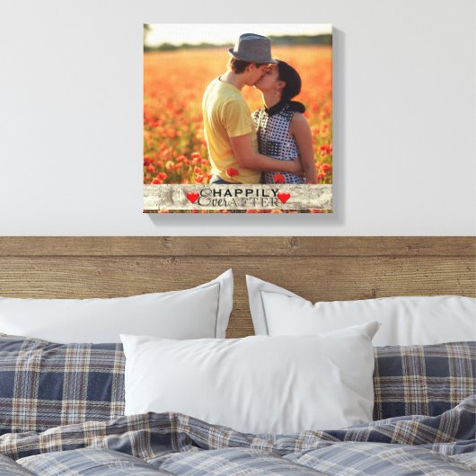 Custom Foto Rustikale Hochzeit glücklich immer nac Leinwanddruck (Insitu (Schlafzimmer))