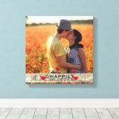 Custom Foto Rustikale Hochzeit glücklich immer nac Leinwanddruck (Insitu (Holzboden))