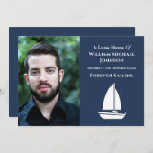 Custom Foto Sailboat Beerdigung Forever Segelboot Dankeskarte (Vorne/Hinten)