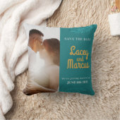 Custom Foto Save the Date Hochzeit Kissen (Decke)