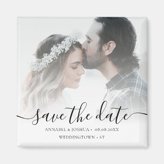 Custom Foto Save the Date Hochzeit Magnet (Vorne)