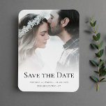 Custom Foto Save the Date Hochzeit Magnet<br><div class="desc">Benutzerdefiniertes Foto "Save the Date" Hochzeitsmagnet mit weißem Overlay.</div>