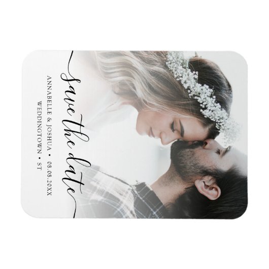 Custom Foto Save the Date Hochzeit Magnet (Horizontal)