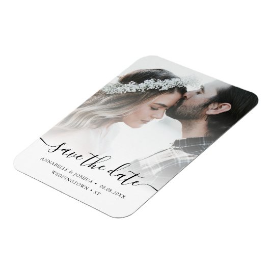 Custom Foto Save the Date Hochzeit Magnet (Linke Seite)
