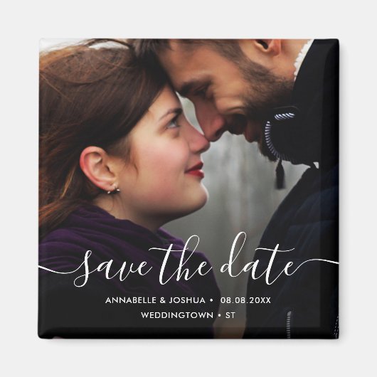 Custom Foto Save the Date Hochzeit Magnet (Vorne)