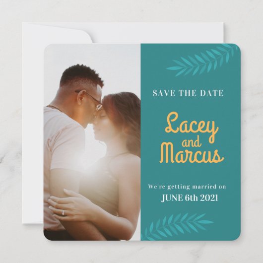 Custom Foto Save the Date Hochzeit Mitteilungskarte (Vorderseite)