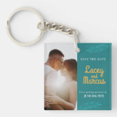 Custom Foto Save the Date Hochzeit Schlüsselanhänger (Vorderseite)