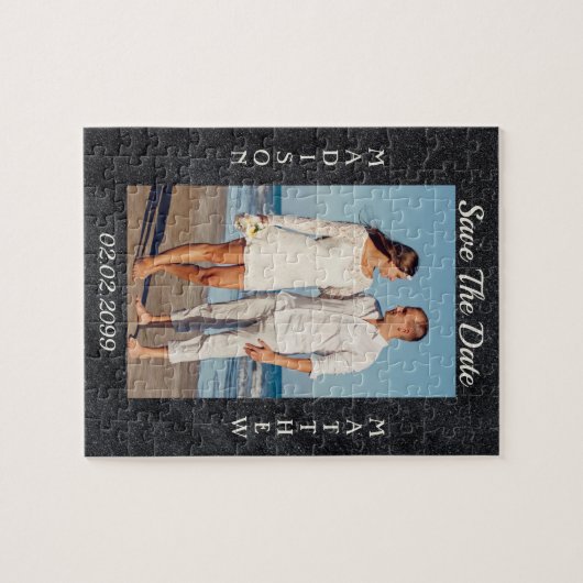 Custom Foto Save the Date Jigsaw Puzzle (Horizontal)