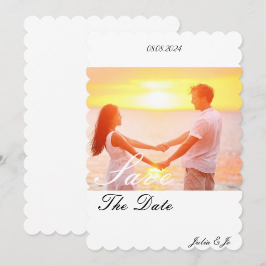 CUSTOM FOTO SAVE THE DATE KARTE (Vorne/Hinten)