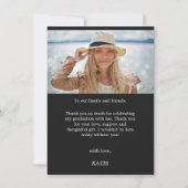 Custom Foto School Colleage Hund Abschluss Dankeskarte (Rückseite)