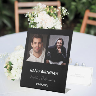 Custom Foto Schwarz-weiße Freunde Geburtstag Sockelschild