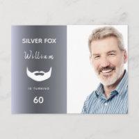 Custom Foto Silber Fuchs Geburtstagseinladung