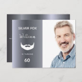 Custom Foto Silber Fuchs Geburtstagseinladung Postkarte (Vorne/Hinten)