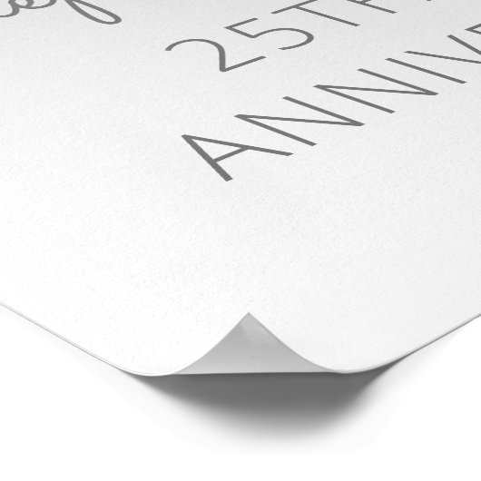 Custom Foto Silver 25-jähriges Jubiläum Willkommen Poster (Ecke)