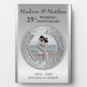 Custom Foto Silver Background Jubiläum Plaque Fotoplatte (Vorderseite)