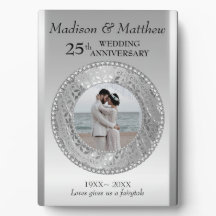 Custom Foto Silver Background Jubiläum Plaque