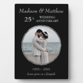 Custom Foto Silver & Black Anniversary Plaque Fotoplatte (Vorderseite)