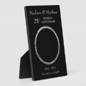 Custom Foto Silver & Black Anniversary Plaque Fotoplatte (Seite)