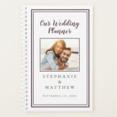 Custom Foto Simple Cassis Lila & White Wedding Planer (Vorderseite)
