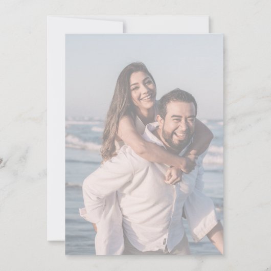 Custom Foto Simple & Elegant Periwinkle Wedding Einladung (Rückseite)