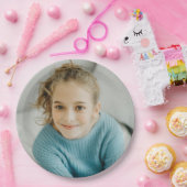 Custom Foto Simple Funny Funny face Pappteller (Party)