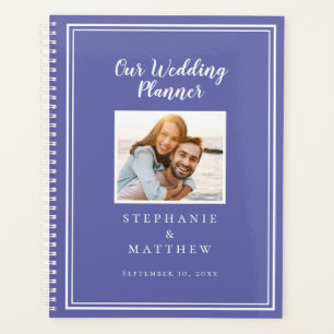Custom Foto Simple Periwinkle Blue White Wedding Planer