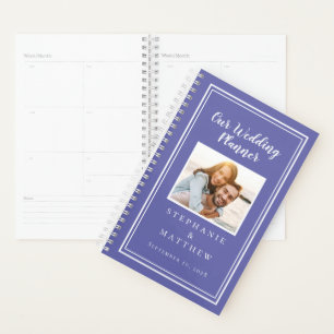 Custom Foto Simple Periwinkle Blue White Wedding Planer