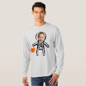 Custom Foto Skelett Halloween-Trick oder Behandlun T-Shirt (Vorne ganz)