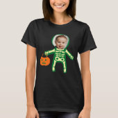 Custom Foto Skelett Halloween-Trick oder Behandlun T-Shirt (Vorderseite)