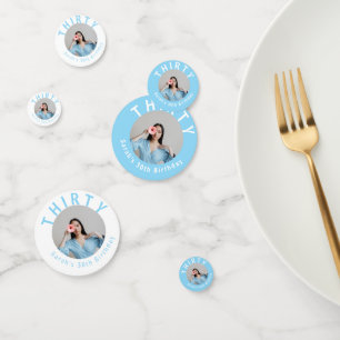 Custom Foto Sky Blue 30. Geburtstag Table Confetti Konfetti