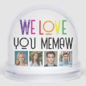 Custom Foto Snow Globe for GRANDMA - Regenbogentex Schneekugeln (Vorderseite)