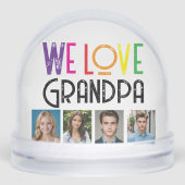 Custom Foto Snow Globe for GRANDPA - Regenbogentex Schneekugeln (Vorderseite)