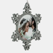 Custom Foto Snowflake Holiday Pewter Ornament (Links)