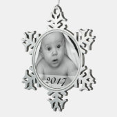 Custom Foto Snowflake Ornament mit Datum (Rechts)