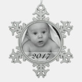 Custom Foto Snowflake Ornament mit Datum (Vorderseite)