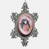 Custom Foto Snowflake Weihnachtsschmuck Schneeflocken Zinn-Ornament (Links)